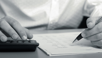 accountant work business pen document calculator